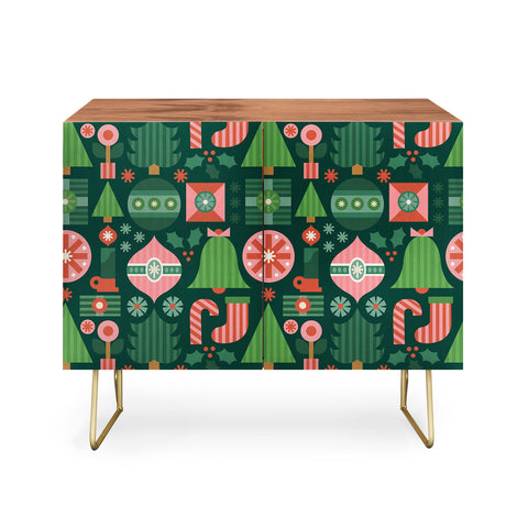 Carey Copeland Gifts of Christmas Pattern Credenza