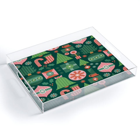 Carey Copeland Gifts of Christmas Pattern Acrylic Tray