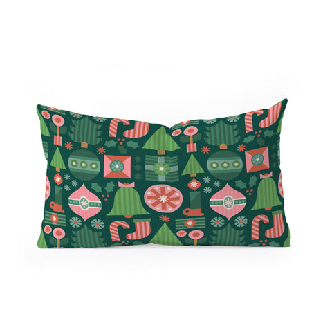 Carey Copeland Gifts of Christmas Pattern Oblong Throw Pillow