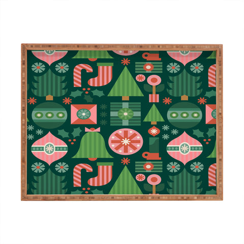 Carey Copeland Gifts of Christmas Pattern Rectangular Tray