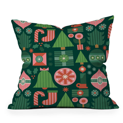 Carey Copeland Gifts of Christmas Pattern Outdoor Throw Pillow