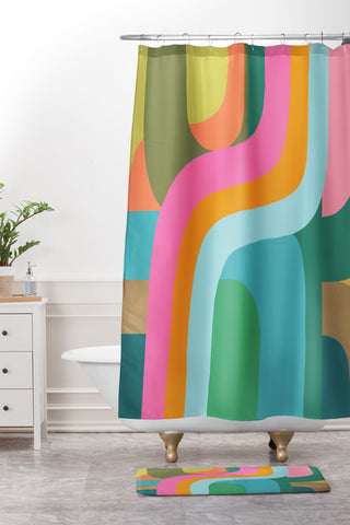 Carey Copeland Go with the Flow I Shower Curtain And Mat