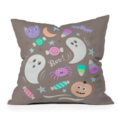 Carey Copeland Halloween in Pastels Outdoor Throw Pillow