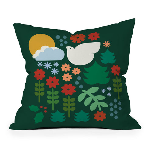 Carey Copeland Holiday Shapes Emerald Outdoor Throw Pillow