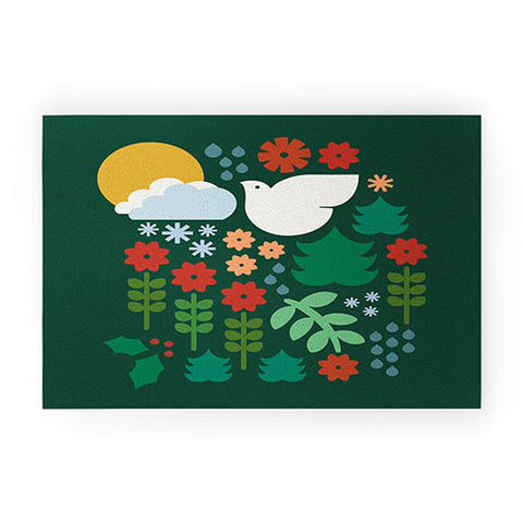 Carey Copeland Holiday Shapes Emerald Welcome Mat