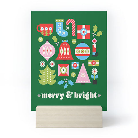 Carey Copeland Merry Bright Christmas Green Mini Art Print