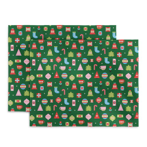 Carey Copeland Merry Bright Christmas Green Placemat