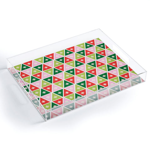 Carey Copeland Retro Christmas Triangles Acrylic Tray