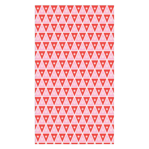 Carey Copeland Retro Christmas Triangles Red Tablecloth