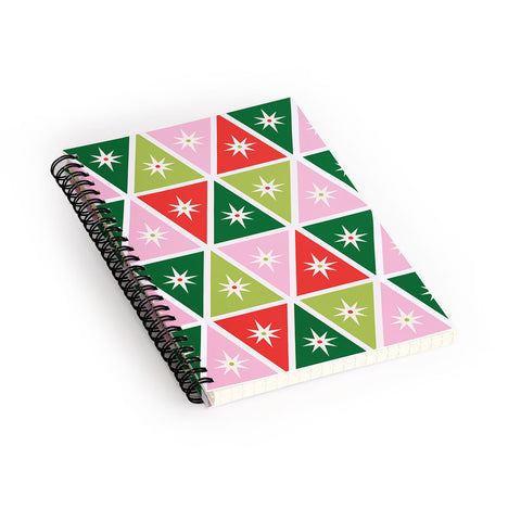 Carey Copeland Retro Christmas Triangles Spiral Notebook