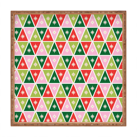 Carey Copeland Retro Christmas Triangles Square Tray