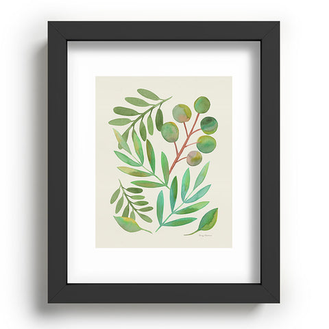 Carey Copeland Watercolor Leaves II Recessed Framing Rectangle