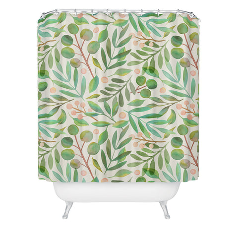 Carey Copeland Watercolor Leaves II Shower Curtain