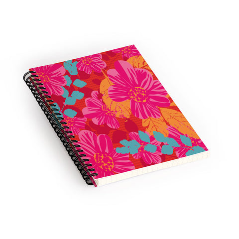 Caroline Okun Smoldering Rosy Blooms Spiral Notebook