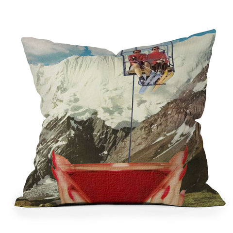 carolineellisart Apres Ski 3 Outdoor Throw Pillow