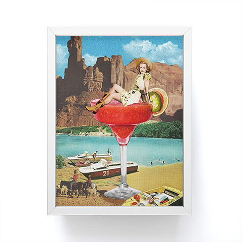 carolineellisart Cowgirl Cocktail Framed Mini Art Print