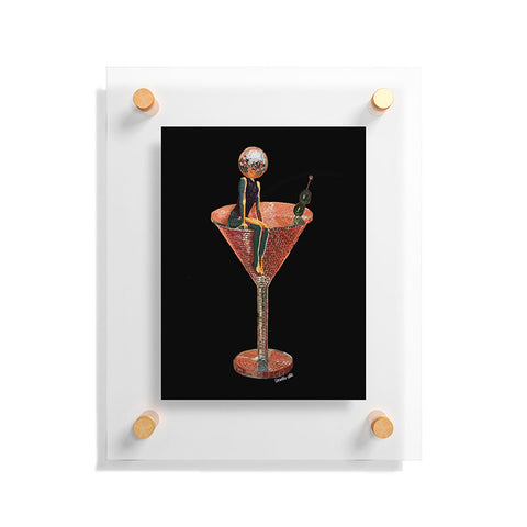 carolineellisart Disco Martini 2 Floating Acrylic Print