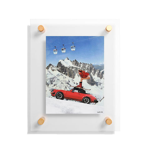 carolineellisart Red Ski Lift Floating Acrylic Print