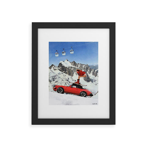 carolineellisart Red Ski Lift Framed Art Print