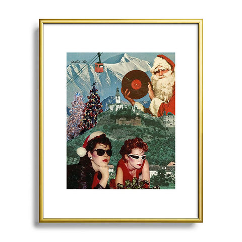 carolineellisart Rockin Around the Christmas Tree Metal Framed Art Print