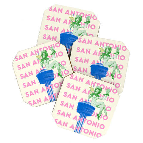 carolineellisart San Antonio Girl Coaster Set