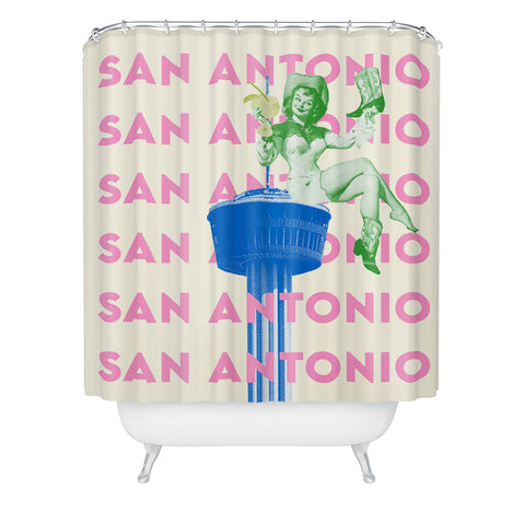 carolineellisart San Antonio Girl Shower Curtain