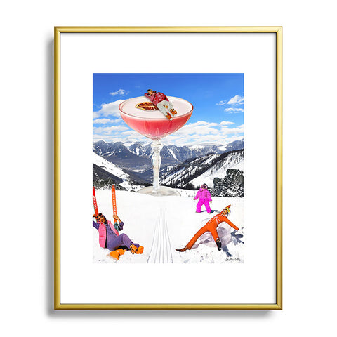 carolineellisart Skis in the Clouds Metal Framed Art Print