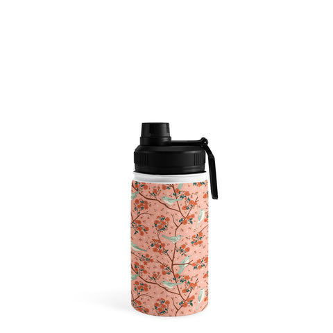 carriecantwell Birds Cherry Blossom Trees Water Bottle