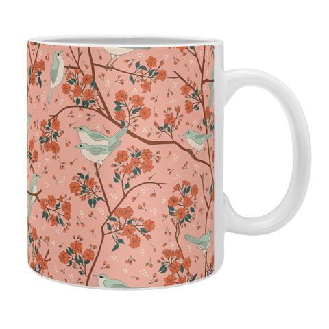 carriecantwell Birds Cherry Blossom Trees Coffee Mug