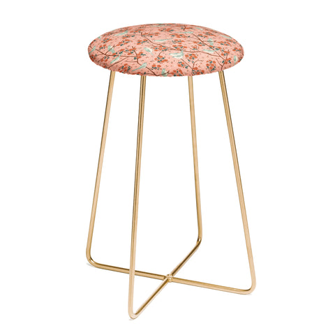 carriecantwell Birds Cherry Blossom Trees Counter Stool