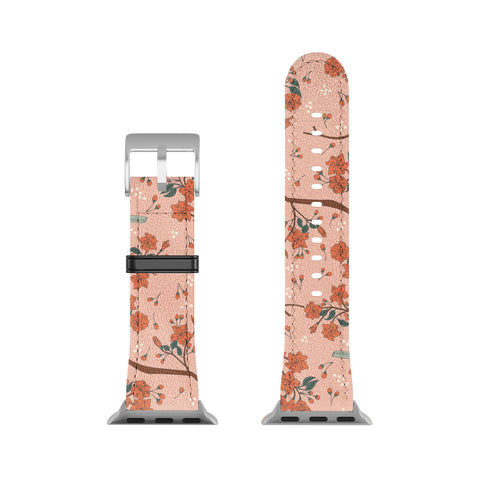 carriecantwell Birds Cherry Blossom Trees Apple Watch Band