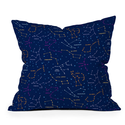carriecantwell Constellations I Outdoor Throw Pillow