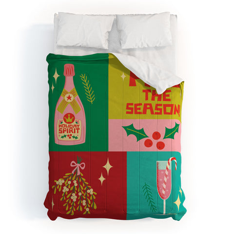 carriecantwell Fizz The Season Happy Holiday Comforter
