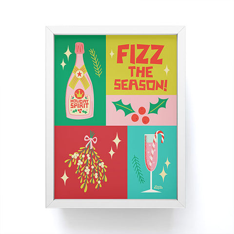 carriecantwell Fizz The Season Happy Holiday Framed Mini Art Print