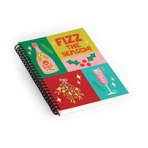 carriecantwell Fizz The Season Happy Holiday Spiral Notebook