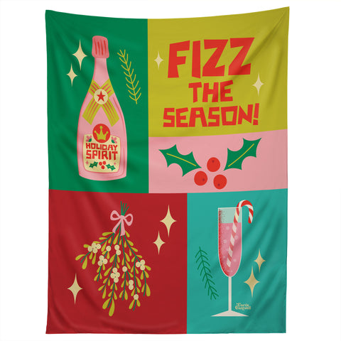 carriecantwell Fizz The Season Happy Holiday Tapestry