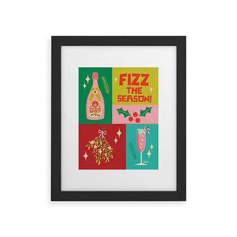 carriecantwell Fizz The Season Happy Holiday Framed Art Print
