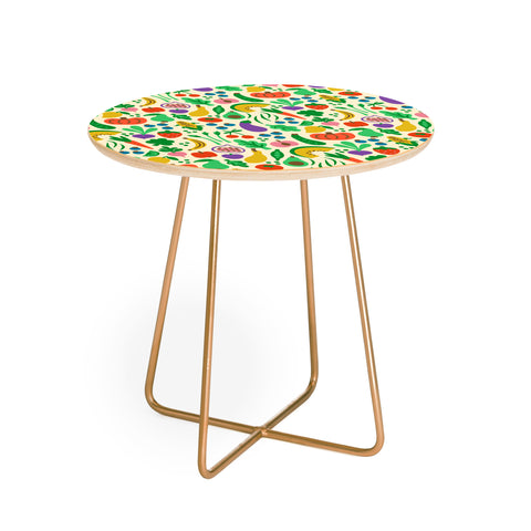 carriecantwell Fruits Veggies Round Side Table