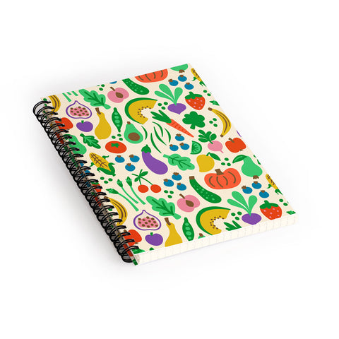 carriecantwell Fruits Veggies Spiral Notebook