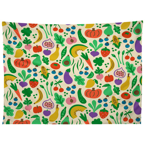 carriecantwell Fruits Veggies Tapestry