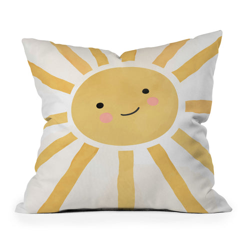 carriecantwell Happy Sun I Throw Pillow