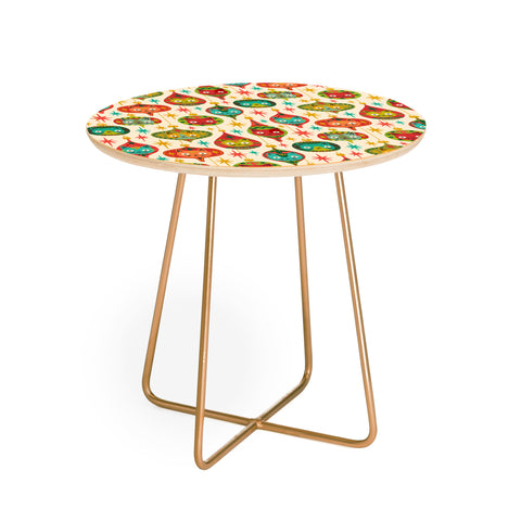 carriecantwell Meowy Christmas Round Side Table