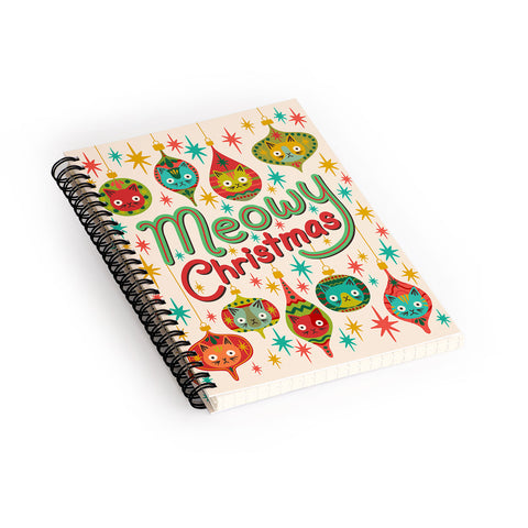 carriecantwell Meowy Christmas Spiral Notebook