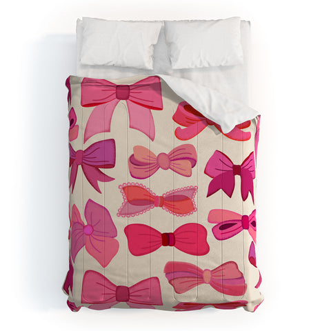 carriecantwell Vintage Pink Bows Comforter
