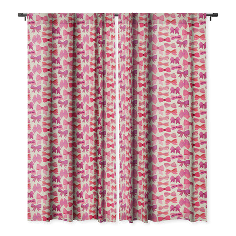 carriecantwell Vintage Pink Bows Blackout Window Curtain