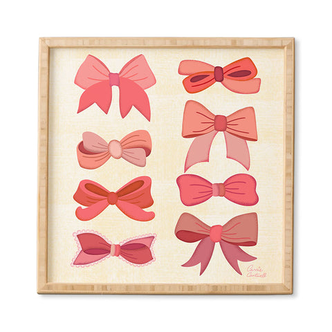 carriecantwell Vintage Pink Bows I Framed Wall Art