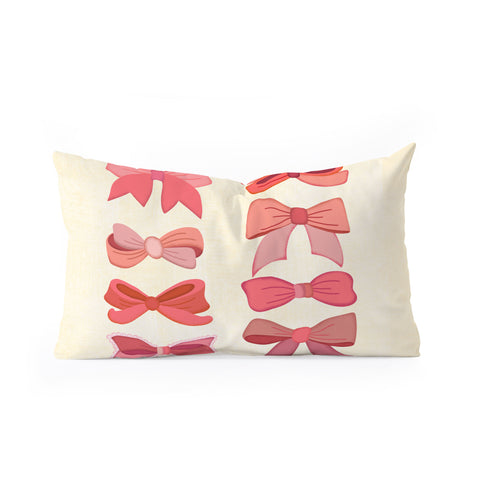 carriecantwell Vintage Pink Bows I Oblong Throw Pillow