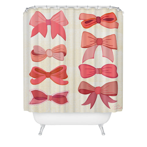 carriecantwell Vintage Pink Bows I Shower Curtain