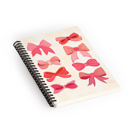 carriecantwell Vintage Pink Bows I Spiral Notebook