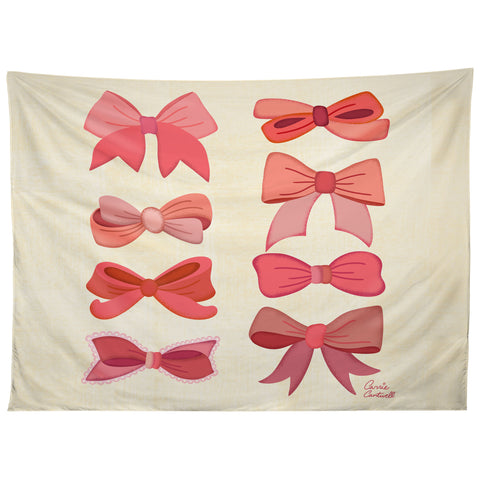 carriecantwell Vintage Pink Bows I Tapestry